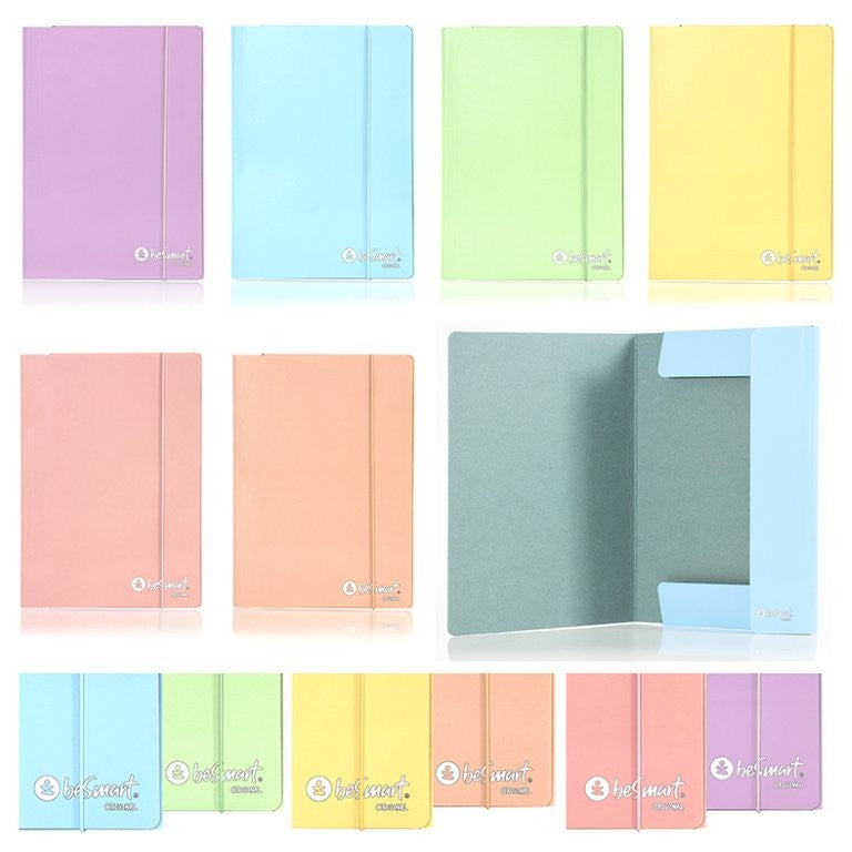 Cartelline con Elastico 6 col. Pastel Ass. 700GR BeSmart