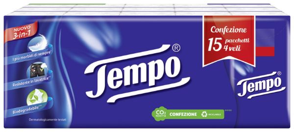 Fazzoletti Tempo in cf. da 15 Pacchetti