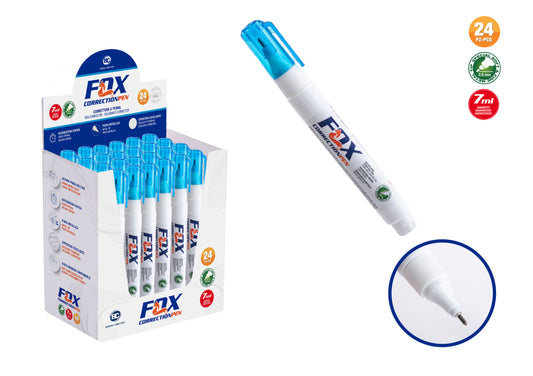 Penna Correttore con punta di metallo 7 ml. Espositore 24 penne