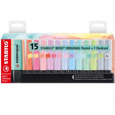 Stabilo Boss Evidenziatori Pastel Deskset 15 PZ.