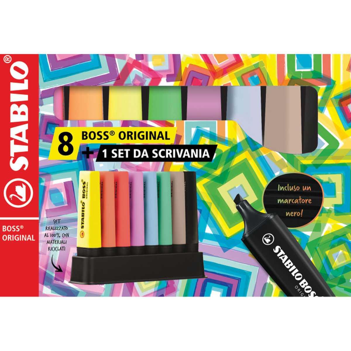 STABILO BOSS ORIGINAL Evidenziatori Desk-Set - 8 Colori assortiti