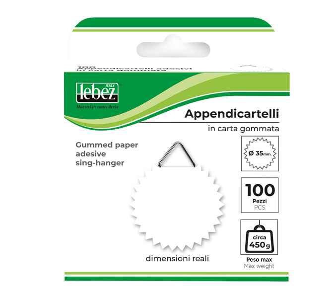 Appendicartelli Gommati in cf. da 100 pezzi
