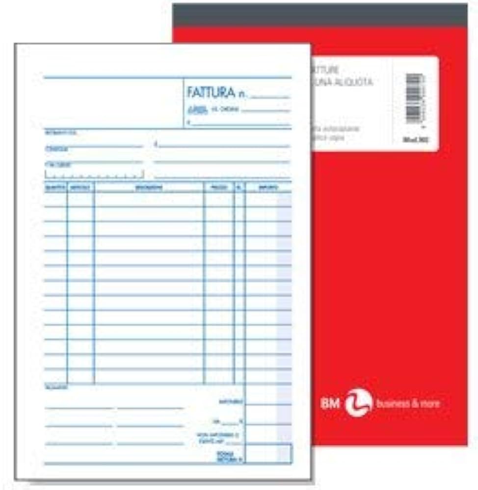 Blocco Fatture ad 1 Aliquota 50x2 15x22,5 Autocopiante BM 902