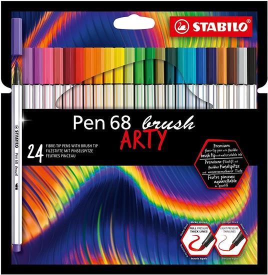 Stabilo Pennarelli Pen 68 brush - ARTY - Astuccio da 24 colori