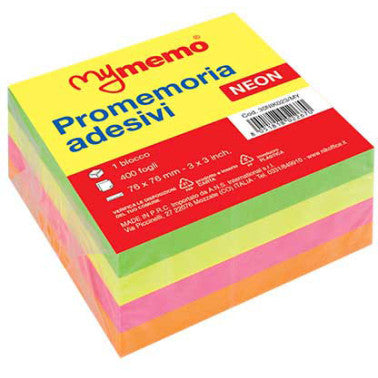 Blocchetti Adesivi 76x76 Cubo Colorato 400 ff.