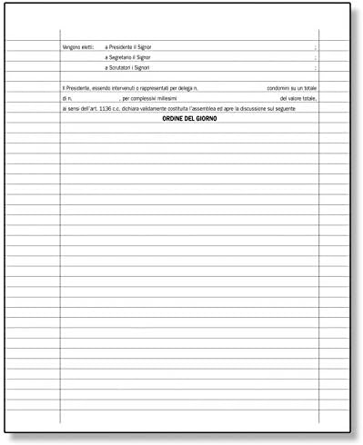 Registro Verbale Assemblea Condominio 80 pagine 31x24,5