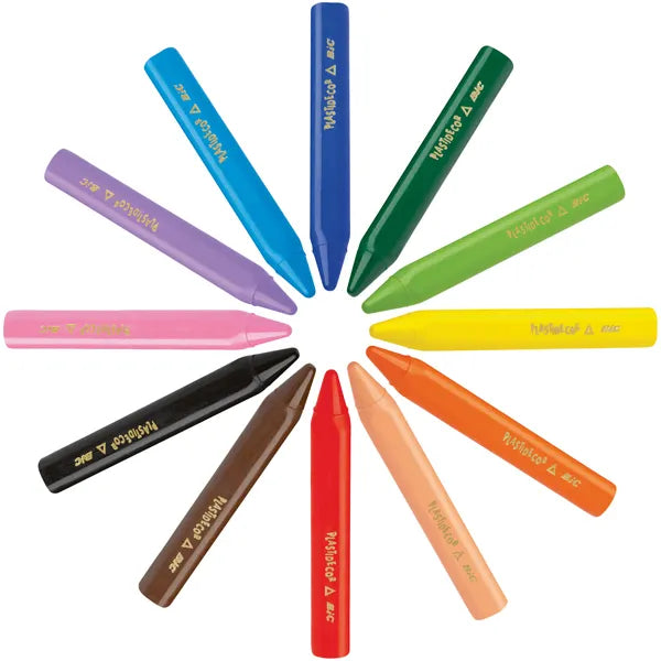 Pastelli a Cera Triangolari Bic Kids a 12 Colori Plastidecor