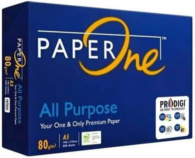 Carta A5 15x21 per stampante 500 ff. Paper One 80 gr.