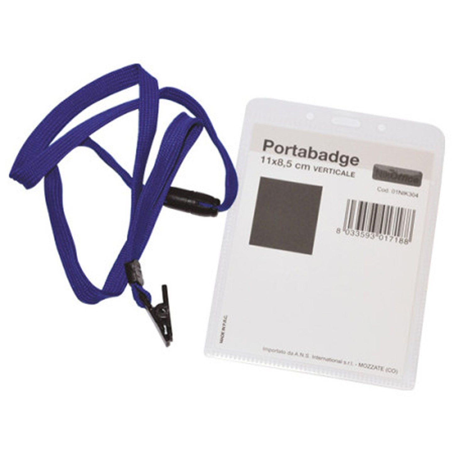 Porta Badge Rigido con Laccio Verticale cm. 11x8,5 cf. 30 pezzi