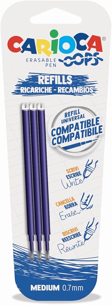 Refill Carioca per Penne OOPS Blisterino da 3 pezzi