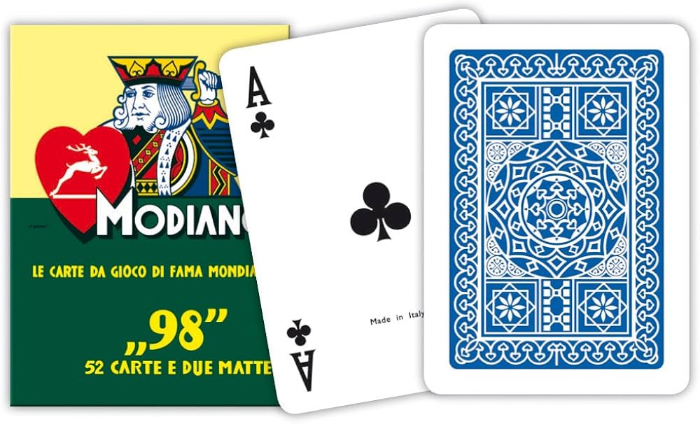 Carte da Gioco Poker Modiano Singole "98" 52 carte + 2 matte