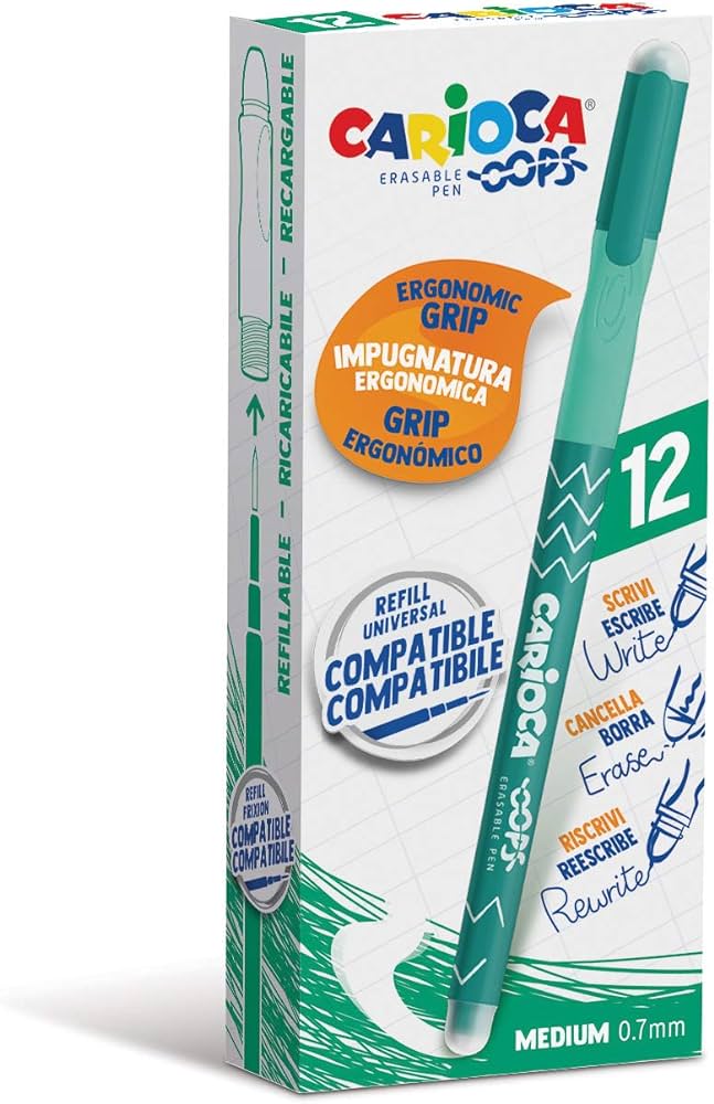 Penna cancellabile Carioca OOPS con Tappo