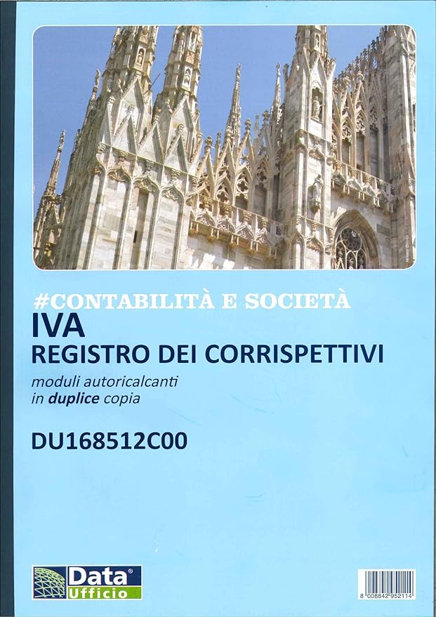 Registri corrispettivi mensili 12x2 autocopianti 21,5x29.7 Data Ufficio