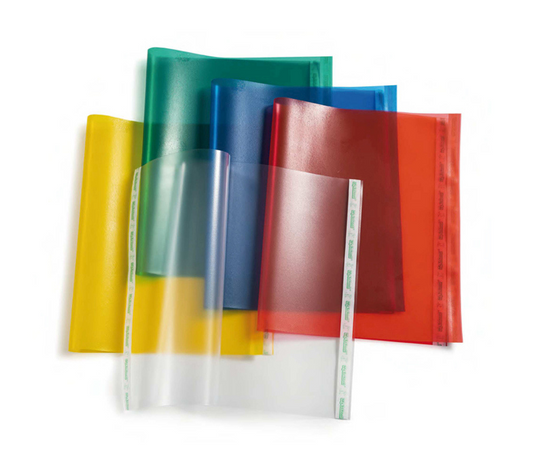 Coprilibro con adesivo in finglass trasparente colorato in cf. da 100 pz.