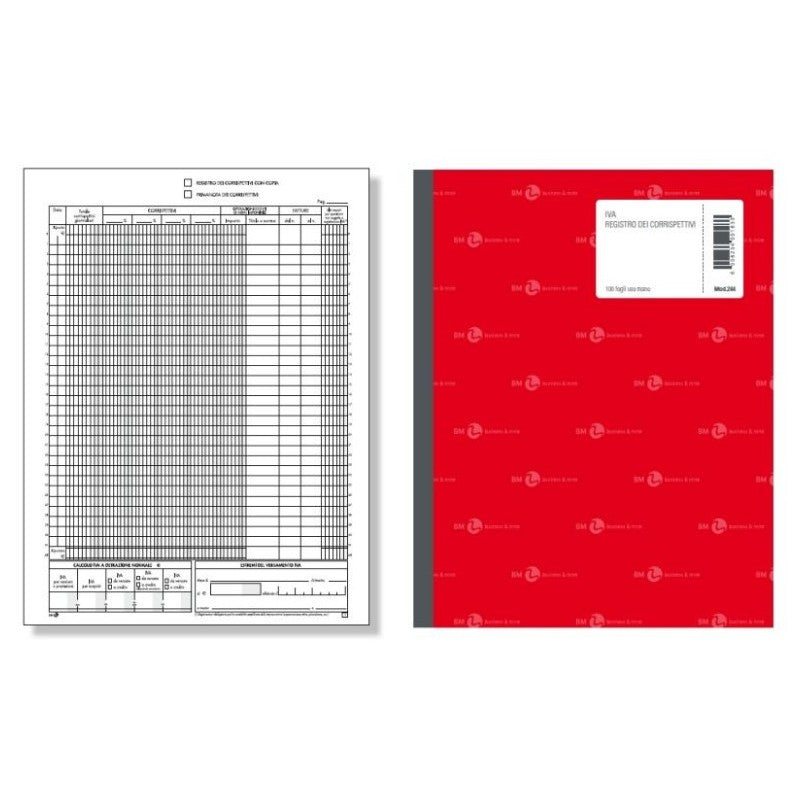 Registri Corrispettivi Mensili 12x2 Autocopianti 21,5x29.7 BM 244/C