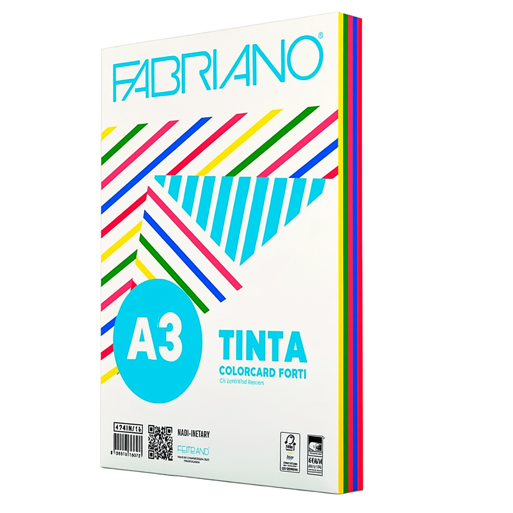 Carta A3 Fabriano Copy Tinta 100ff Tinte Forti 5 Colori