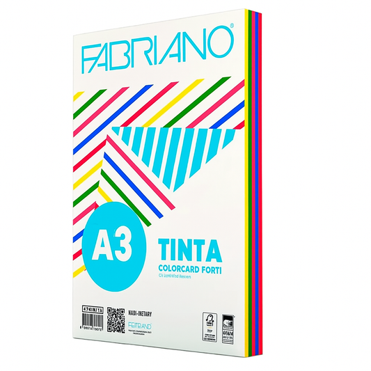 Carta A3 Fabriano Copy Tinta 100ff Tinte Forti 5 Colori