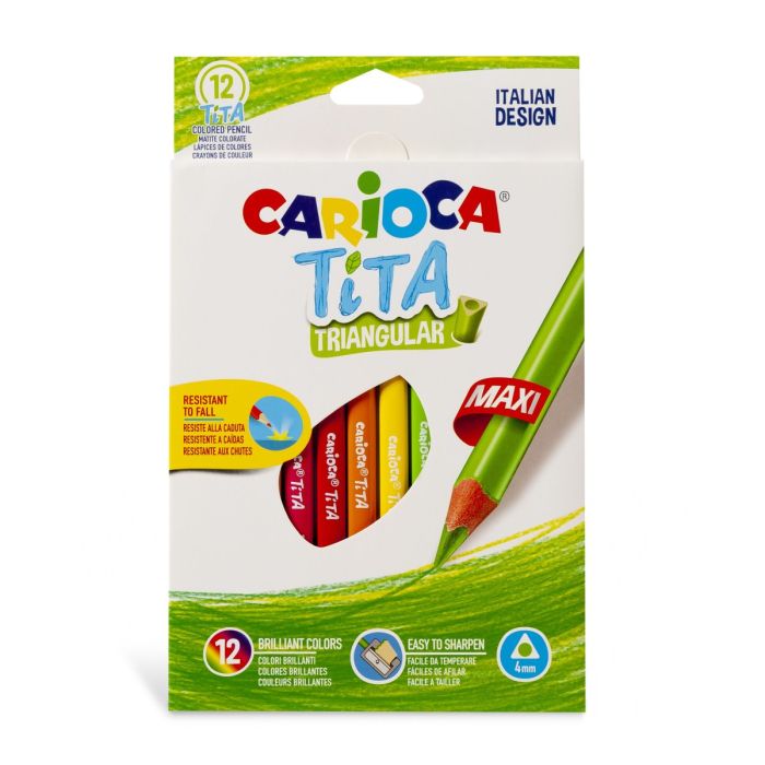 Pastelli Carioca Tita Maxi Triangolare a 12 colori 42791
