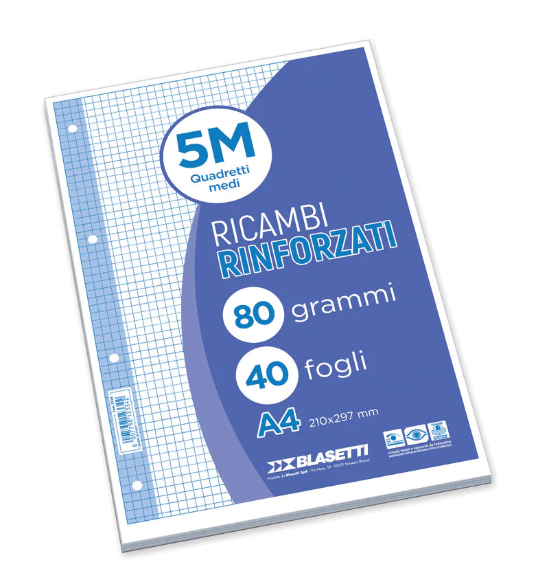 Ricambi per Quaderno ad Anelli Maxi Rinforzati A4 21x29,7