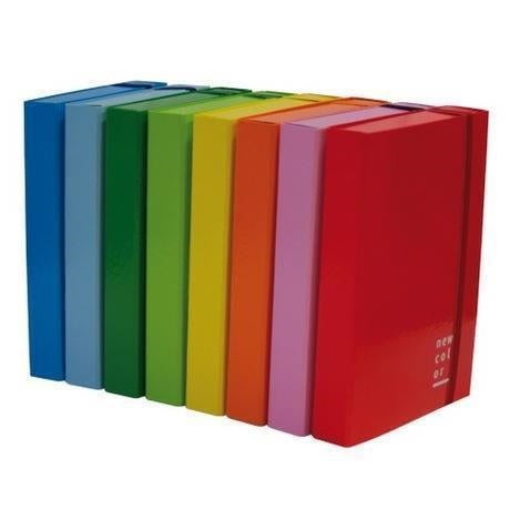 Cartelle a Tre Lembi Rivestite in Cartone Lucido DS. 10 cm. con Elastico Largo