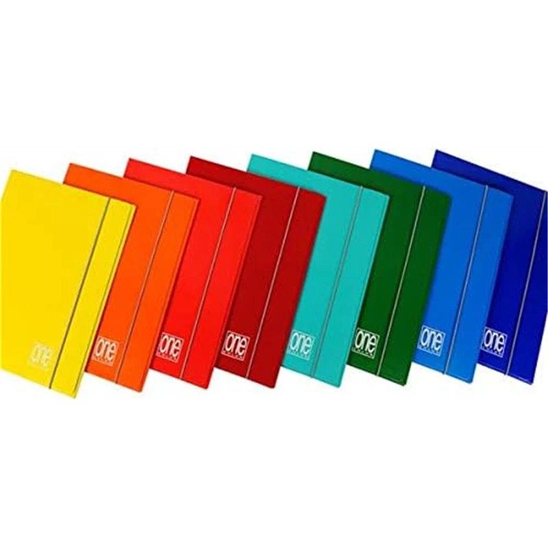 Cartella A 3 Lembi One Color con Elastico ds. 1,2 colori Forti cf. 6 pezzi