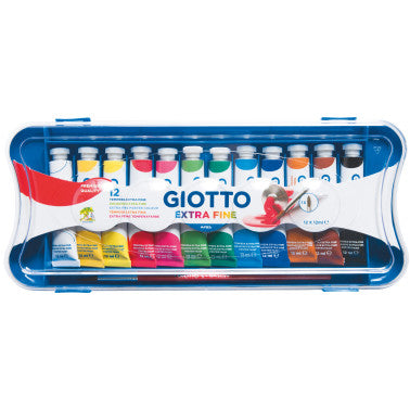 Tempera Giotto in tubetti da 7,5 ml. da 12 colori