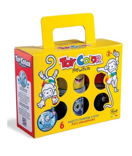 Colori a dita Toy Color 6 vasetti da 80 ml.