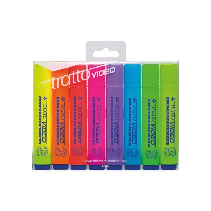 Busta da 8 Evidenziatori Tratto Video AS