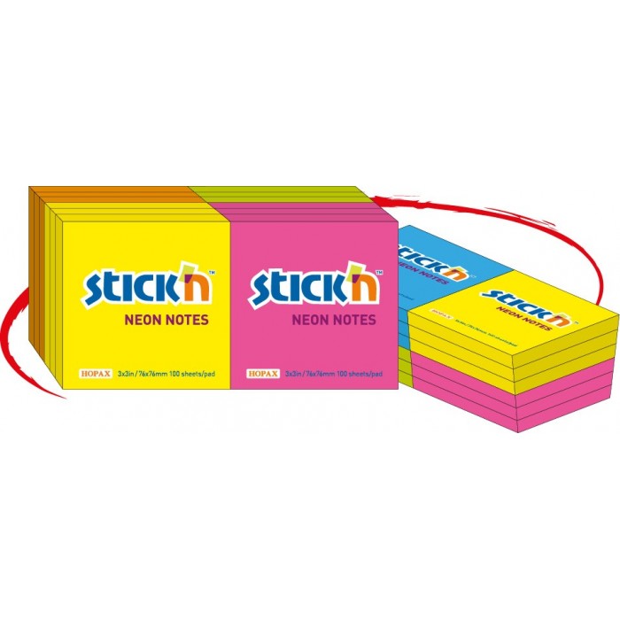 Blocchetti Adesivi 76X76 Colori Assortiti Neon