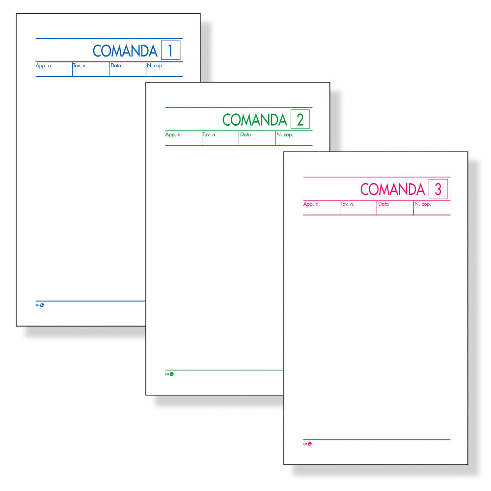 Blocco Comande 3 Copie Autocopianti 9,8x16,5 25/25/25 BM 512/3