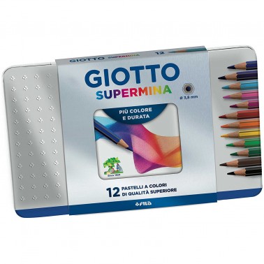 Pastelli Supermina Giotto 50 Pezzi in Scatola di Metallo