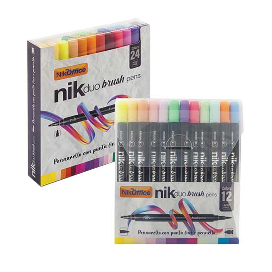 Pennarelli Nik Duo Brush 24 colori