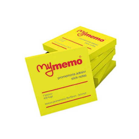 Blocchetti Adesivi 38x51 Colore Giallo 100 Fogli