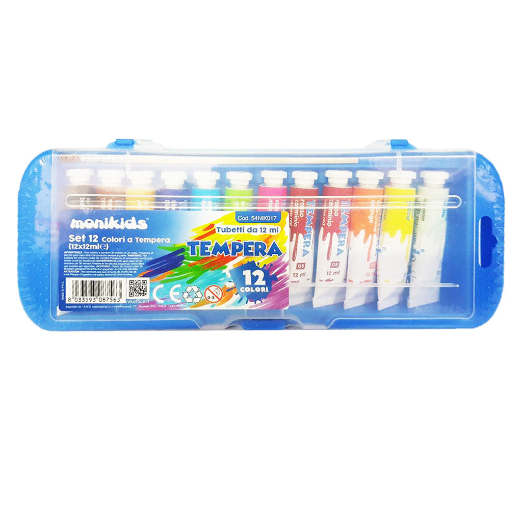 Tempera MoniKids 12 ml. a 12 colori