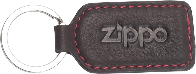Zippo Portachiavi in pelle da uomo, 6 cm, colore: moka