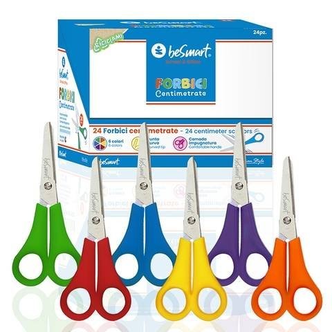 Forbici Centrimetrate 6 colori ass. Display da 24pz. BeSmart