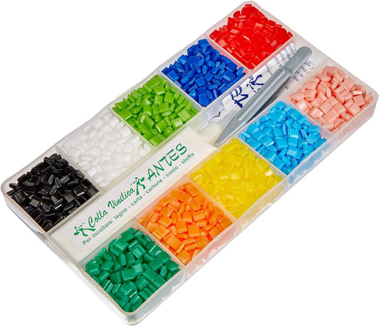 Mosaico in Vetrinetta da 10 colori con accessori