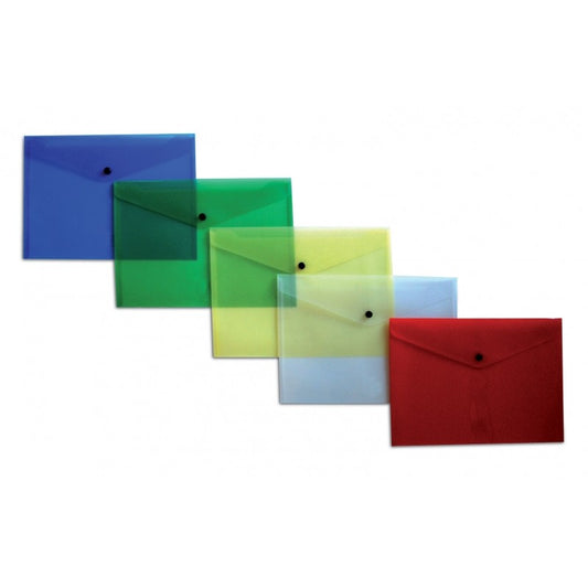 Buste in PPL Trasparenti con Bottone A4 in cf. da 10 buste
