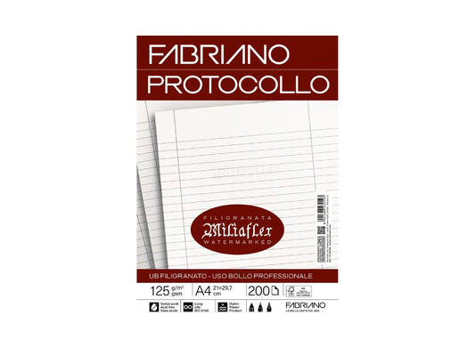 Carta Protocollo Uso Bollo Notarile Fabriano Cf. 200 FF.