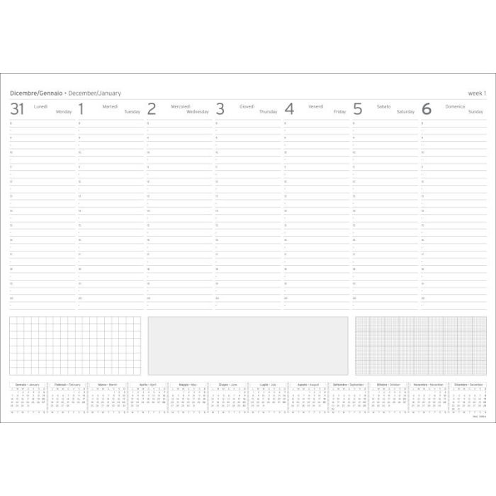 Planning da tavolo settimanale blocco fisso con spirale ED.14