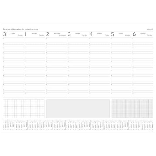 Planning da tavolo settimanale blocco fisso con spirale ED.14