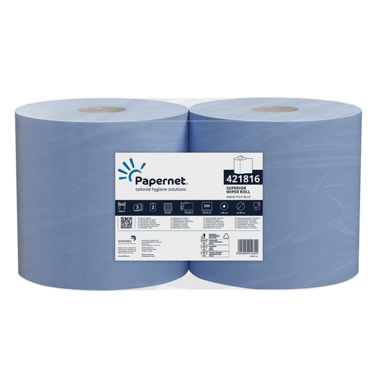 Rotoloni Asciugatutto Uso Industriale Blu 3 Veli cf. 2 Rt. 500 Strappi