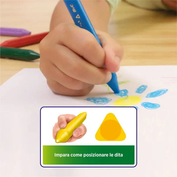 Pastelli a Cera Triangolari Bic Kids a 12 Colori Plastidecor
