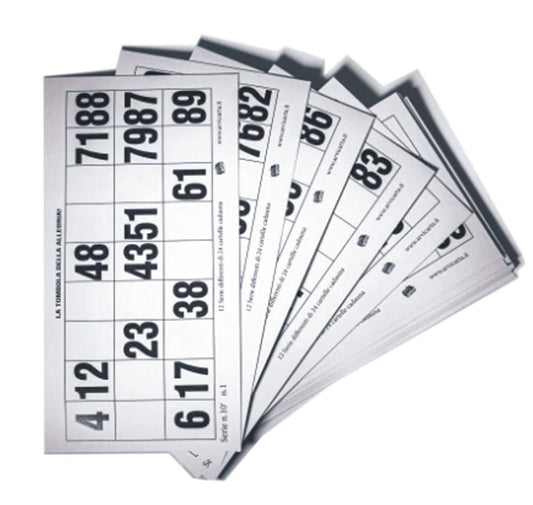 Cartelle per Tombola 12 Serie Differenti di 24pz. cadauna
