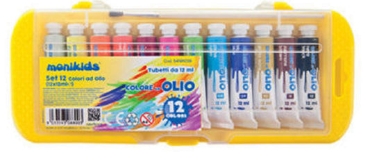 Colori a Olio MoniKids 12 ml.  a 12 colori