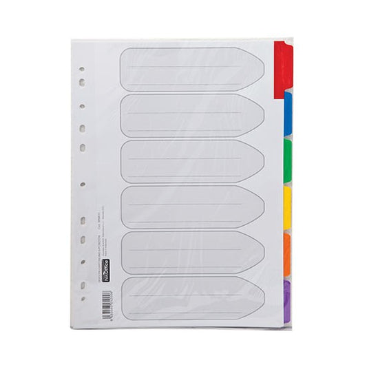 Divisori A4 in Polypropylene a 6 Tasti Colorati
