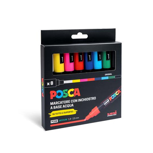 Uniposca PC5 Medio in Confezione da 8 Pezzi Assortiti Forti