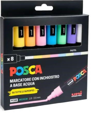 Uniposca PC5 Medio in Confezione da 8 Pezzi Assortiti Pastel
