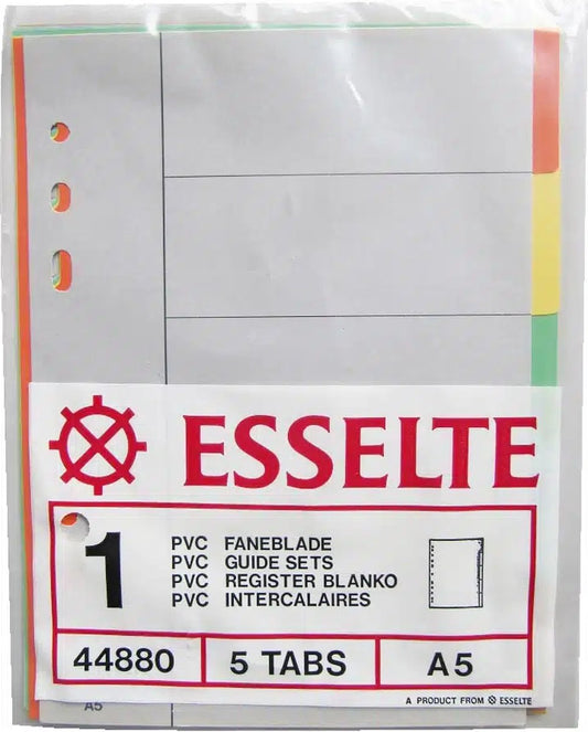 Divisori A5 Esselte a 5 Tasti in Plastica