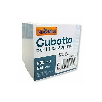 Blocchetti Bianchi Non Adesivi 9x9 800 Fogli